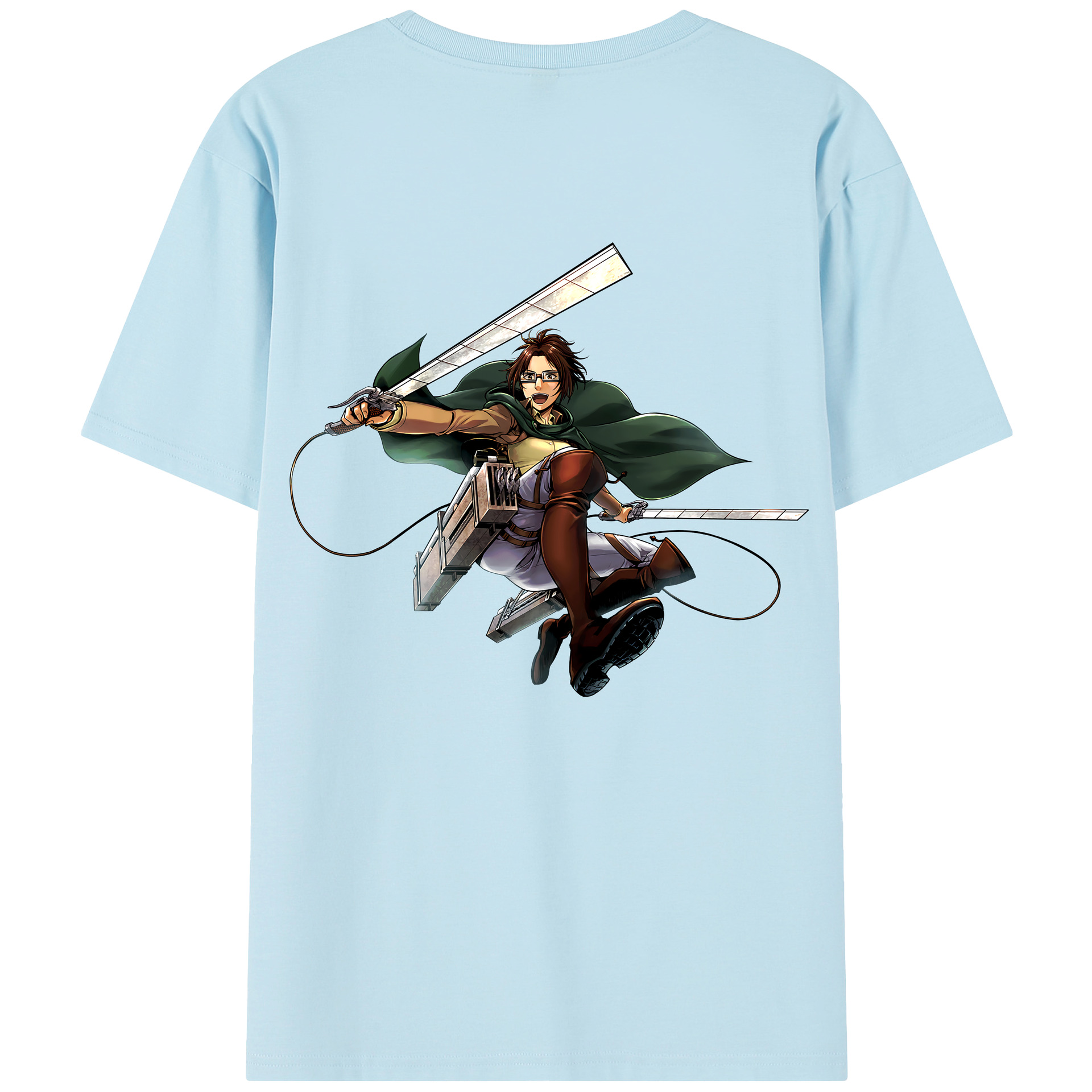 （画像用） 進撃の巨人 ハンジ·ゾエ Attack on Titan Hanji Zoe 綿100％半袖Tシャツ（背面プリント）